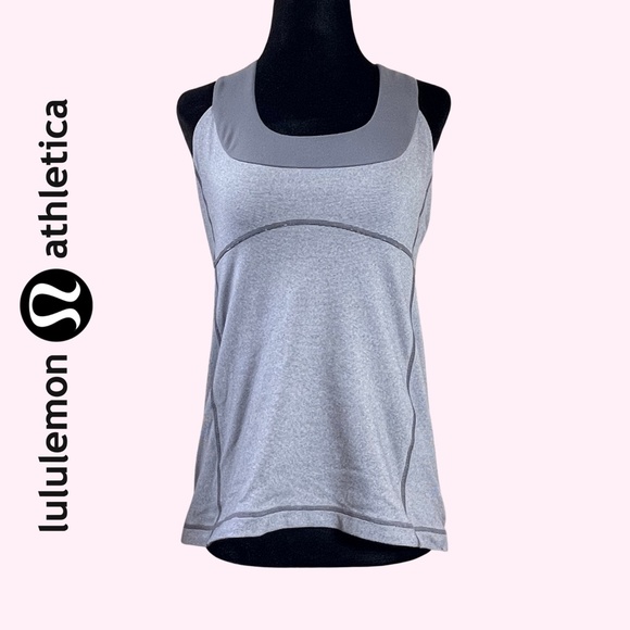 lululemon athletica Tops - Lululemon Light Grey Scoop Neck Tank Athletic Tank